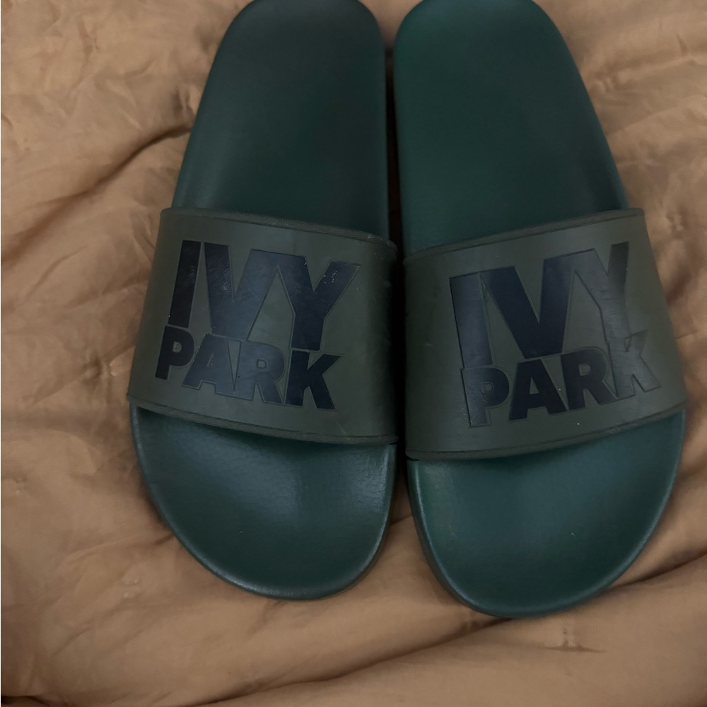 IVY PARK Dark Green Slide Sandals